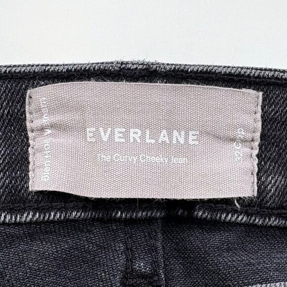Everlane The Curvy Cheeky Jean Size 32 Crop Washed Black Gray High Rise Denim - Picture 7 of 12